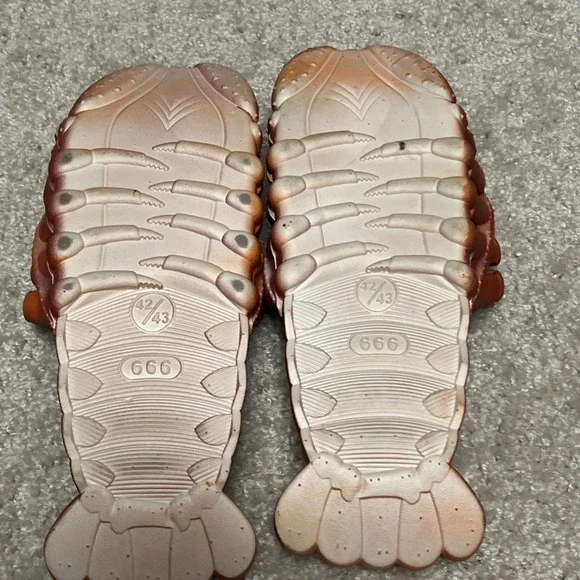 New Novelty Lobster Slippers Slides Flip Flops Sandals Mens 9.5-10/EU 42/43 - Picture 6 of 7